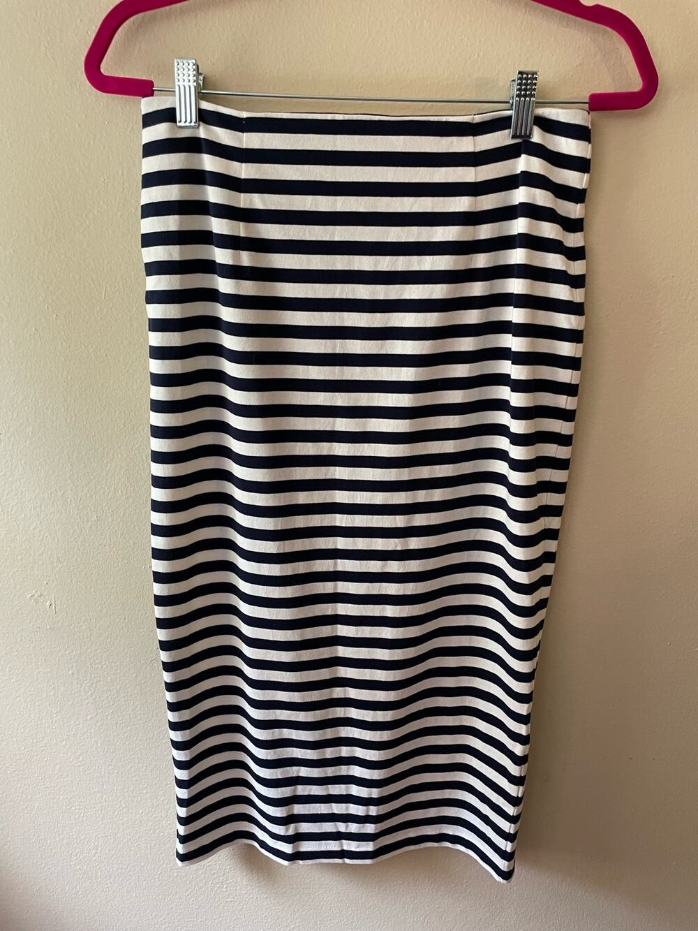J. Crew Navy Blue & White Pencil Skirt Size 6